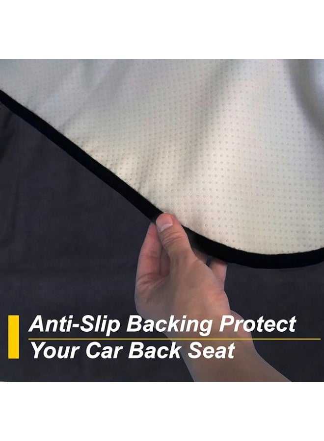 Back Seat Cover for Car Trucks Van SUV,Waterproof Rear Bench Towel Seat Covers for Dogs and Kids,Automotive Backseat Protector (Black) - Image 5